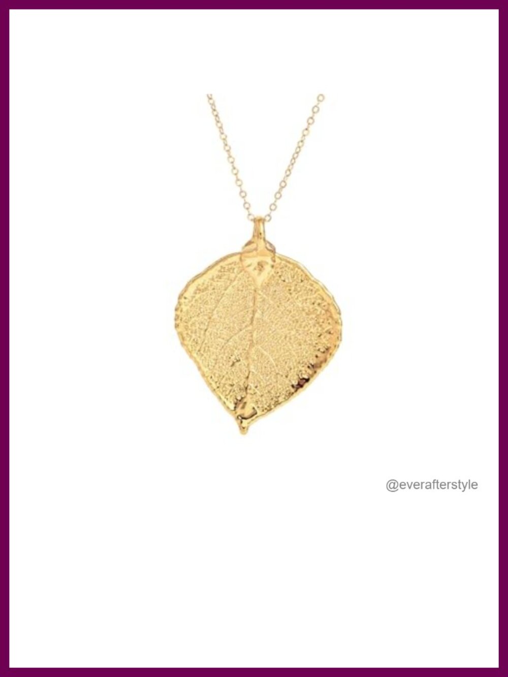 Real Leaf Pendant Necklace Genuine Botanical 925 Sterling Silver Gold Filled